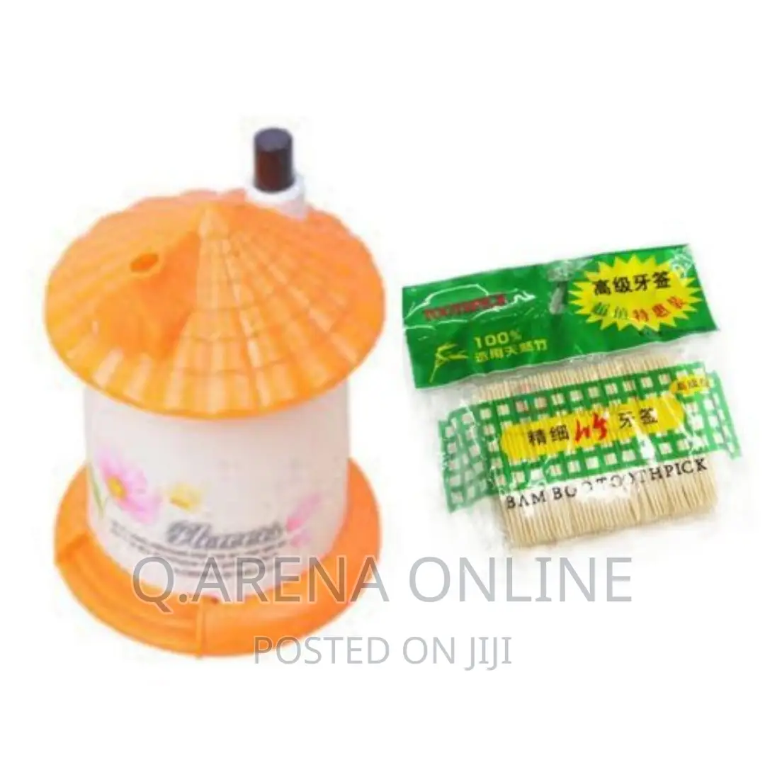 Automatic Toothpick Dispenser+100% Bamboo 500x2 Toothpicks