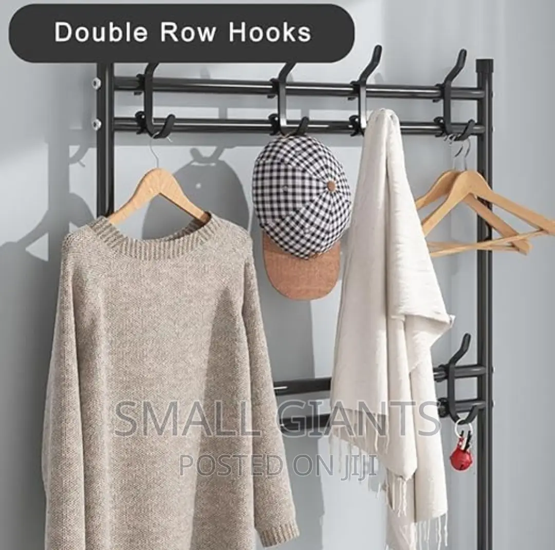 4-Tier Entryway Coat Shoe Rack Organizer With 8 Hooks