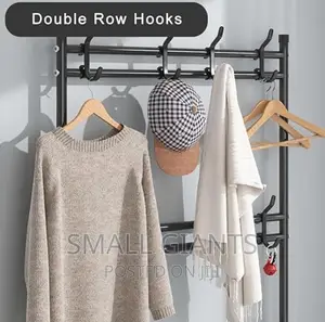 4-Tier Entryway Coat Shoe Rack Organizer With 8 Hooks