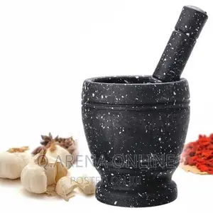 Granite Garlic Grinder With Pestle-Grey Black White