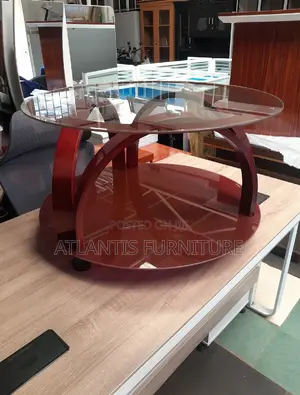 Brown Round Glass Table