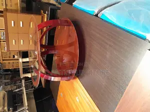 Brown Round Glass Table