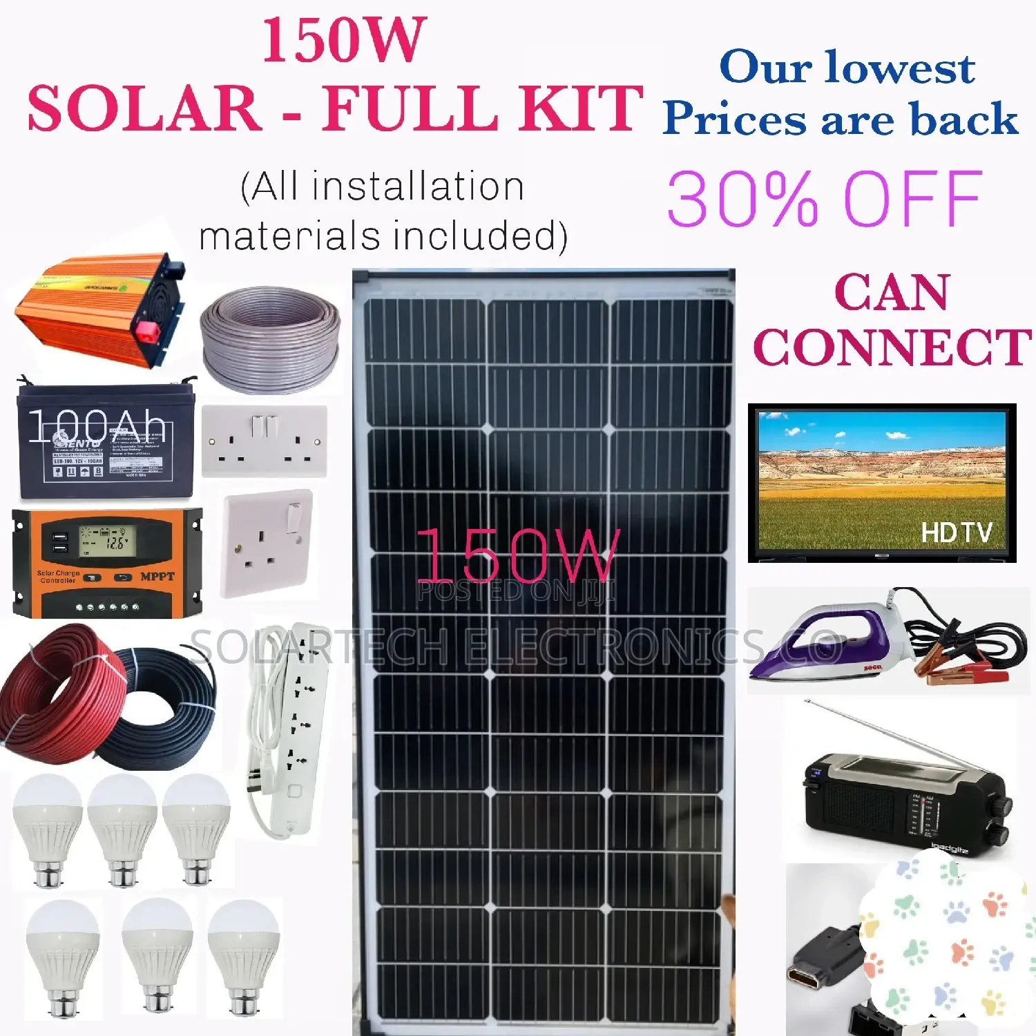 150w Solar System Full Kit