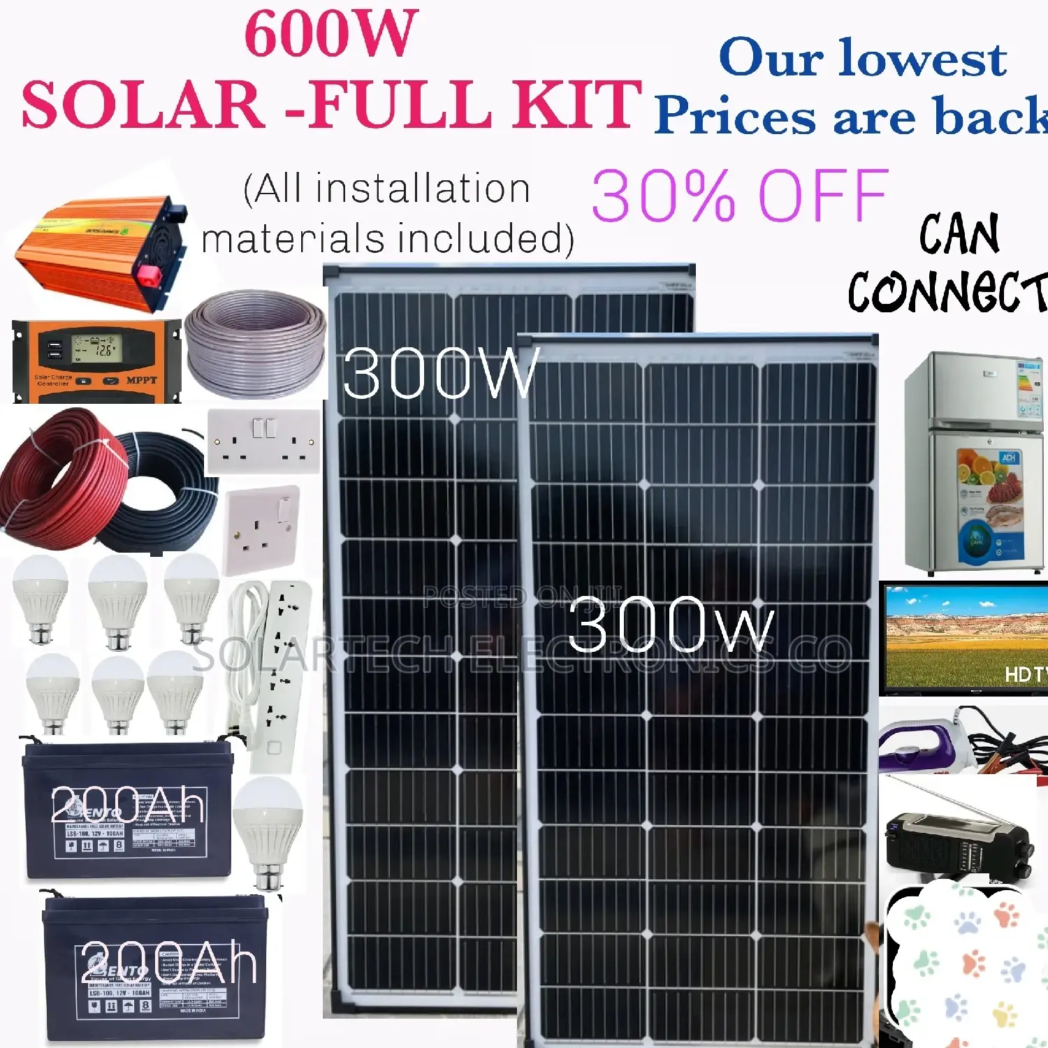 600w Solar System Full Kit