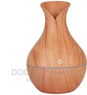 130ml Wood Grain Cool Mist Humidifier With Led Lights