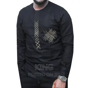 Kaftan. African Traditional Shirt. Black/Navy Blue