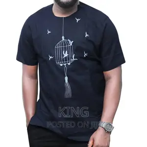 Kitengi Shirt. Navy Blue Short Sleeve