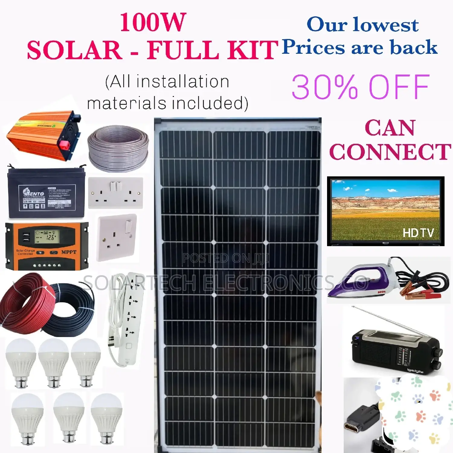 100w Solar Energy System Full Kit