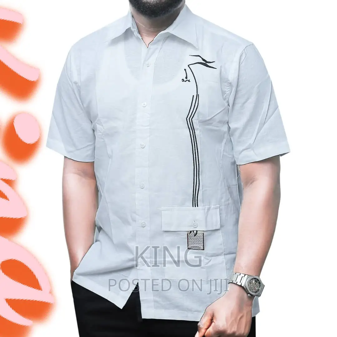 African Men Shirt. White