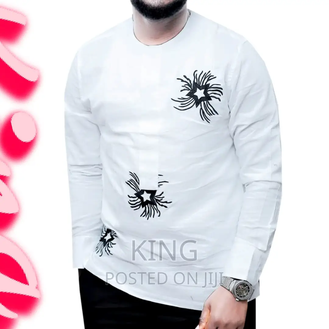 African Shirt. Kitengi White