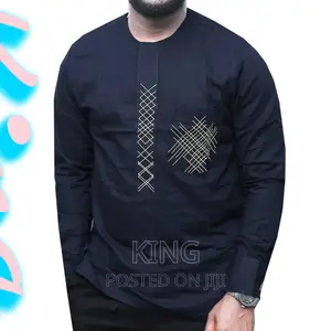Men's African Wear Shirt. New. Navy Blue
