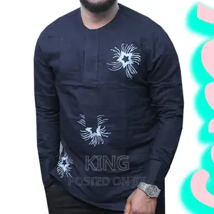 African Wear Shirt. Navy Blue
