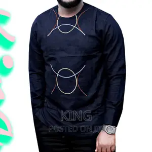 African Wear Shirt. Navy Blue