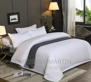 4pc White Duvet With Two Pillowcases and One Bedsheet.