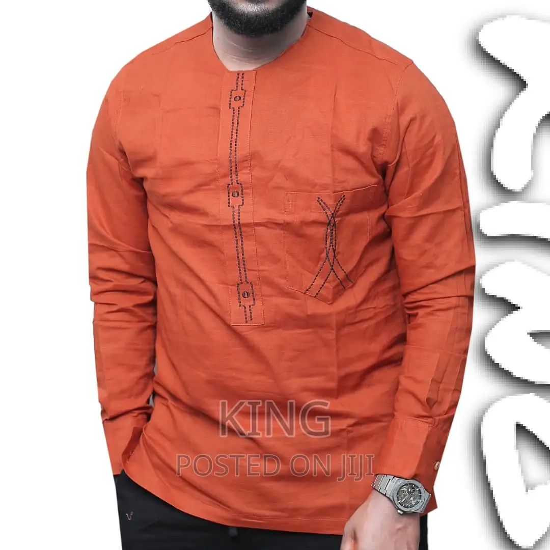 Ankara Shirt. Orange