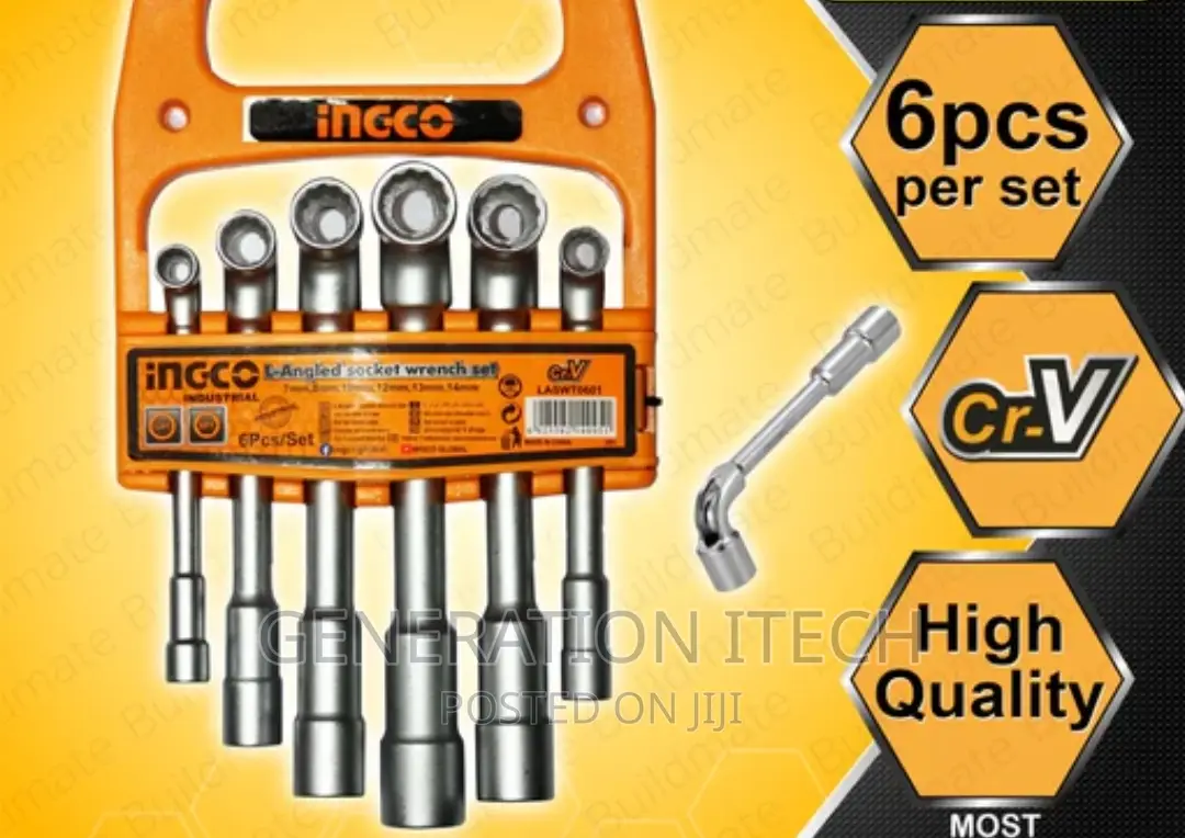 Ingco 6 PCS/Set L-Angled Socket Wrench Set