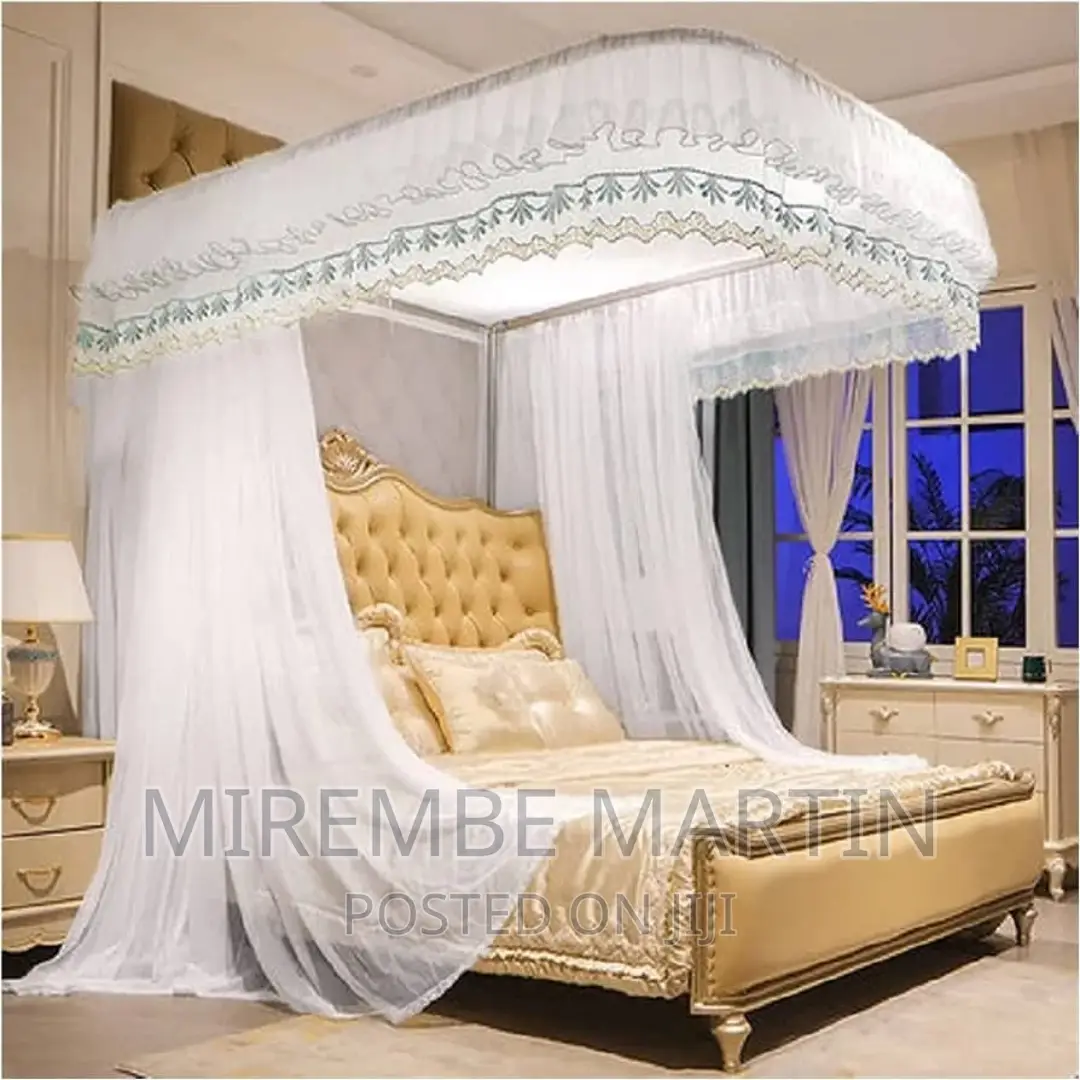 Two Stand Rail Mosquito Net-White