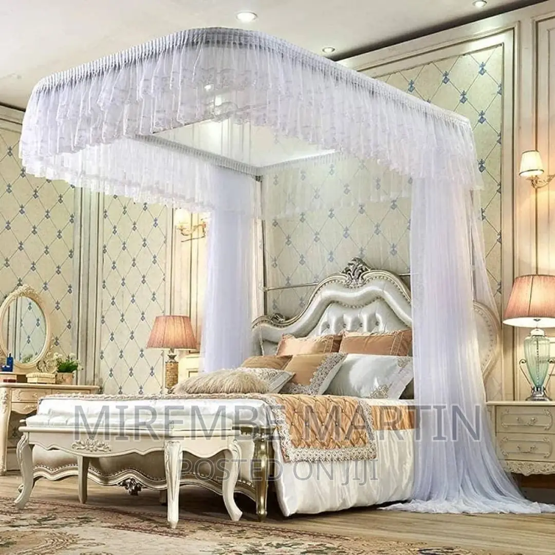 Two Stand Rail Mosquito Net-White