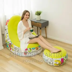 Portable Leisure Inflatable Sofa Chair With Footrest Stool