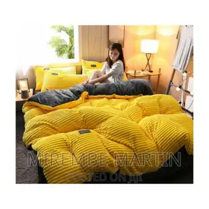 6*6 Luxury Coral Velvet Duvet Set With Two Pillowcases