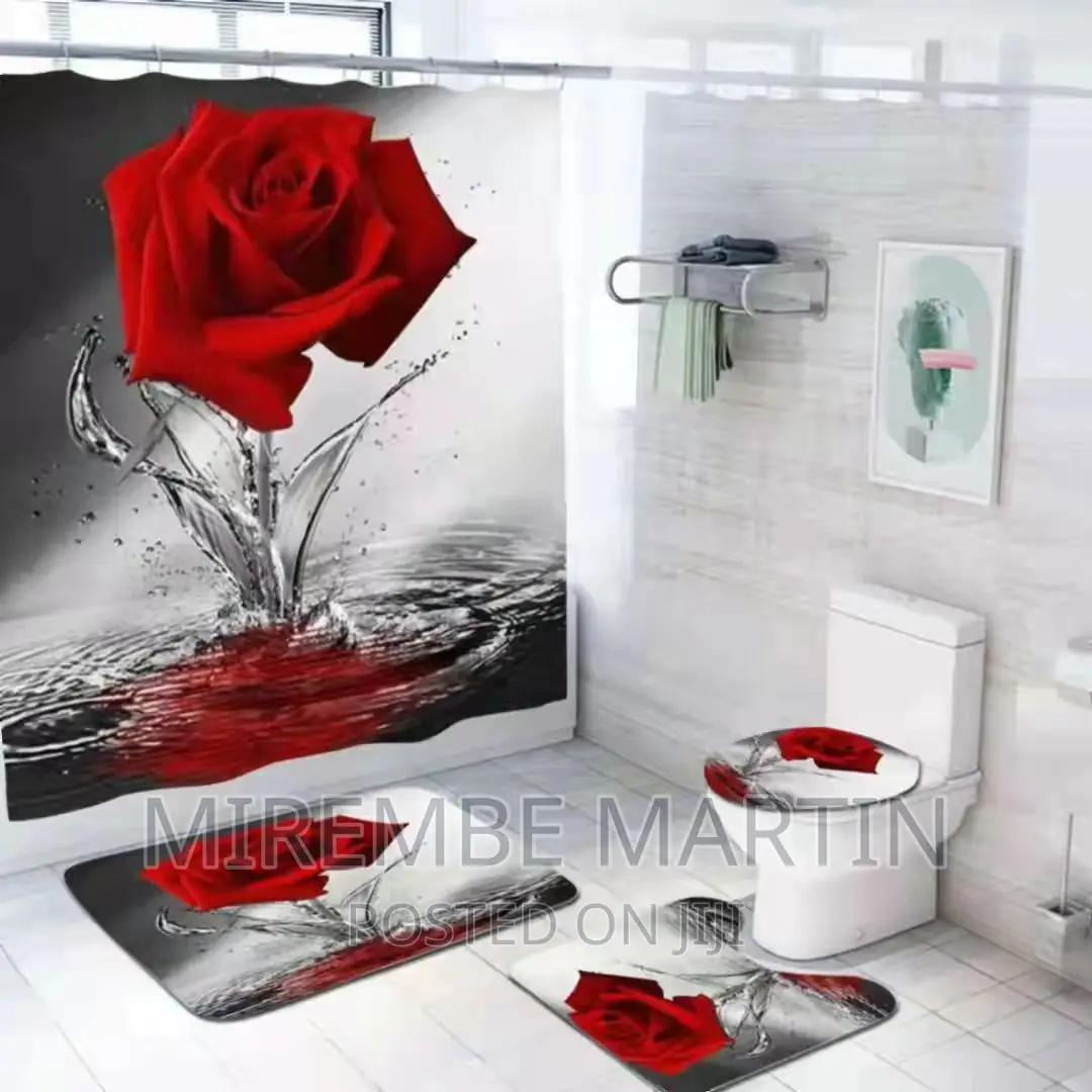 Bathroom Rug Set ,Shower Curtain, Bath Mat ,