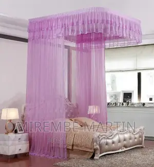 Ceiling Mounted Luxurious Mosquito Net- King Size Purple