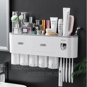 Bathroom Organizer, Toothbrush Holder Wall Attachable Holder