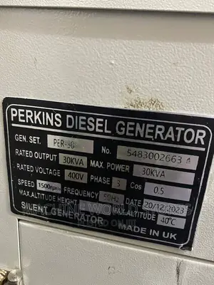 30kva Perkins Stand by Diesel Generator (Water Cooled)