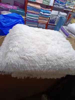 White Fluffy Carpet- Large