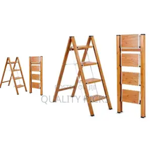 Portable Adjustable Wooden Ladder