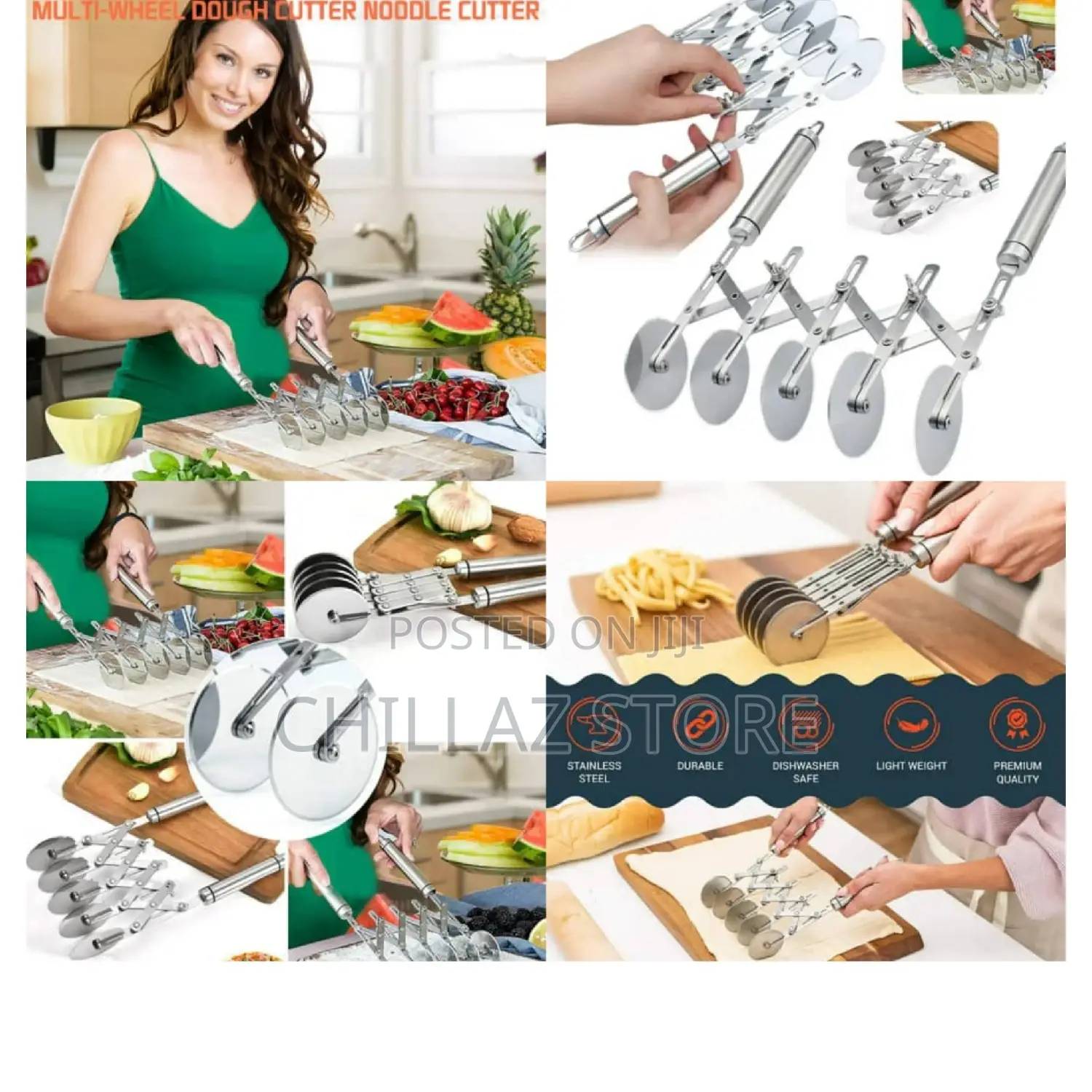 Stainless Steel 5 Wheel Pastry Cutter.