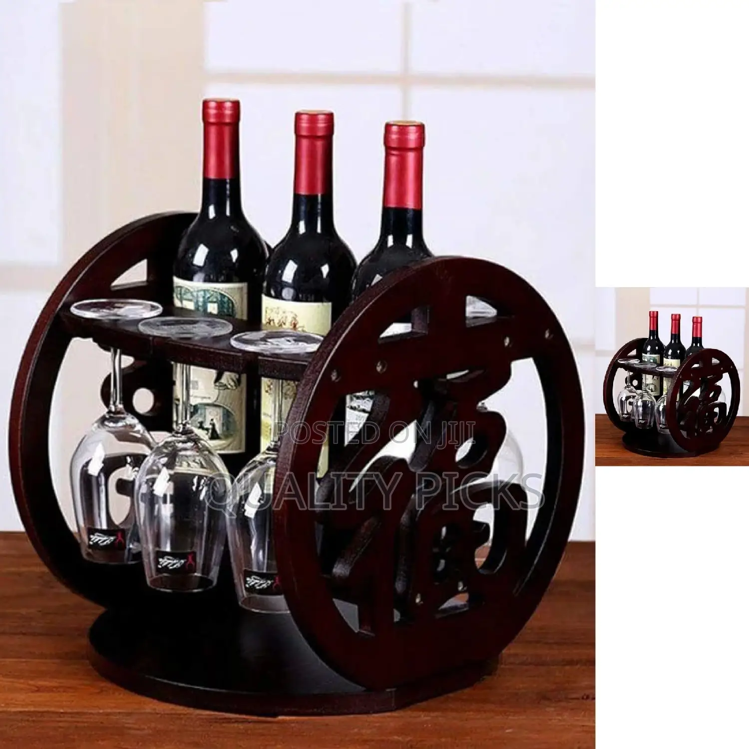 Wine Bottle Rack and Glass