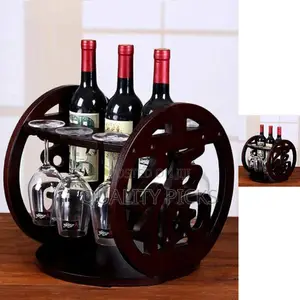 Wine Bottle Rack and Glass