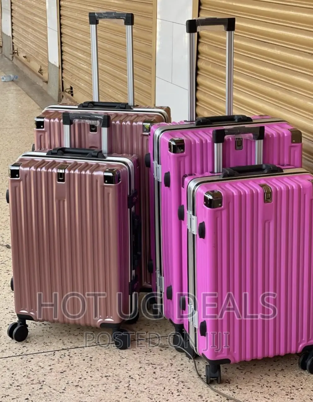 Plastic Water Proof Suitcases 4 Wheels - Multicolor
