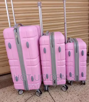 Small, Medium, Large, Plastic Suitcase- Pink