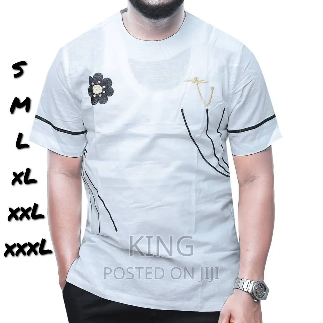 White Ankara Shirt. Afrique Wear