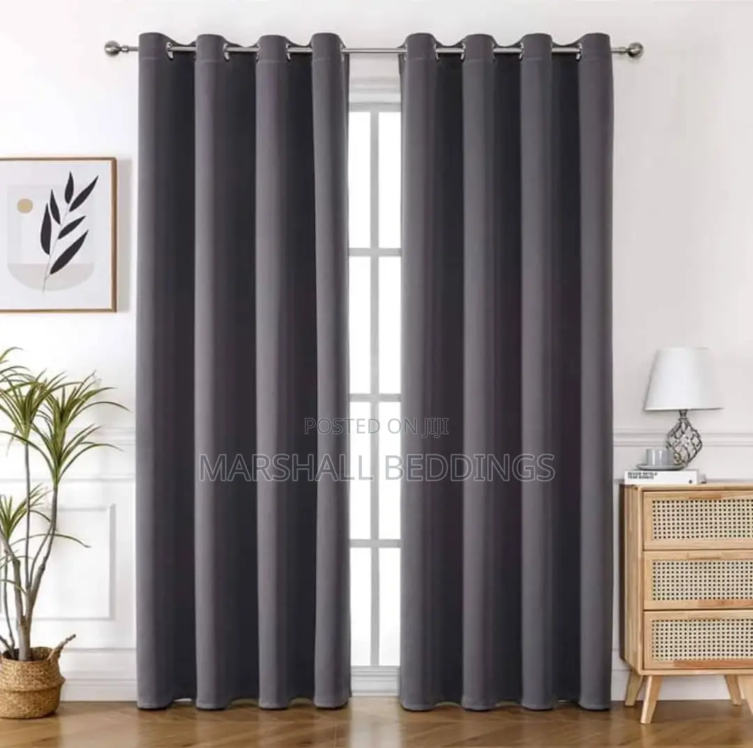 Gray Curtains in Pair