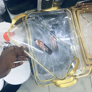 Transparent Melamine Trays Gold