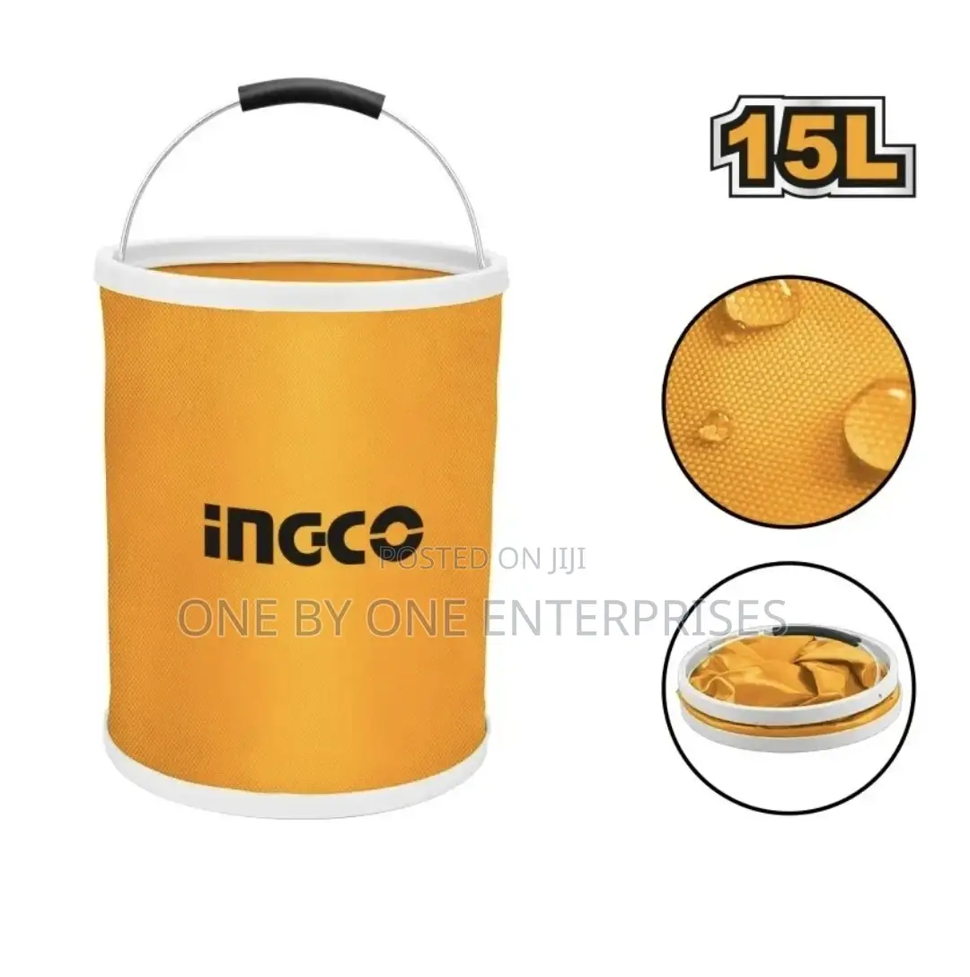 Ingco 15l Dust Bin Waterproof Folding Bucket 250x320 Mm