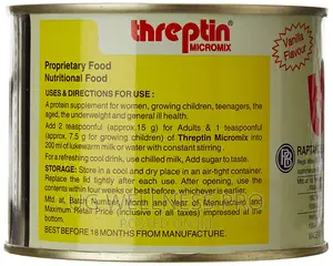 THREPTIN Micromix High Protein Milk Addon – 200 G (Vanilla)