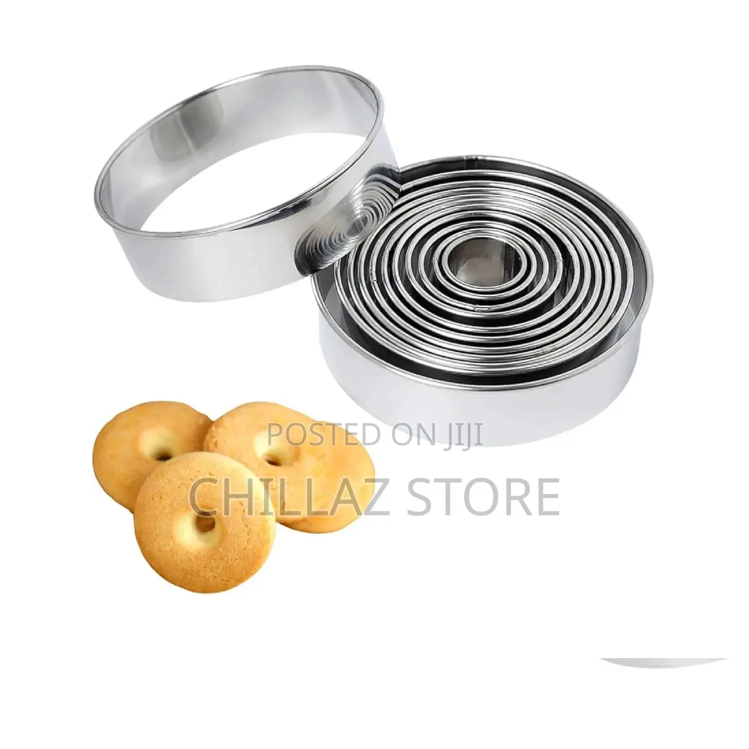 12 PCS Stainless Steel Round Biscuit Cutter.