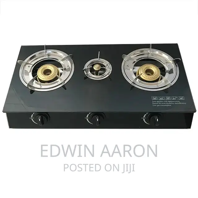 Tempered Glass Electro Master 3 Burner Gas Cooker