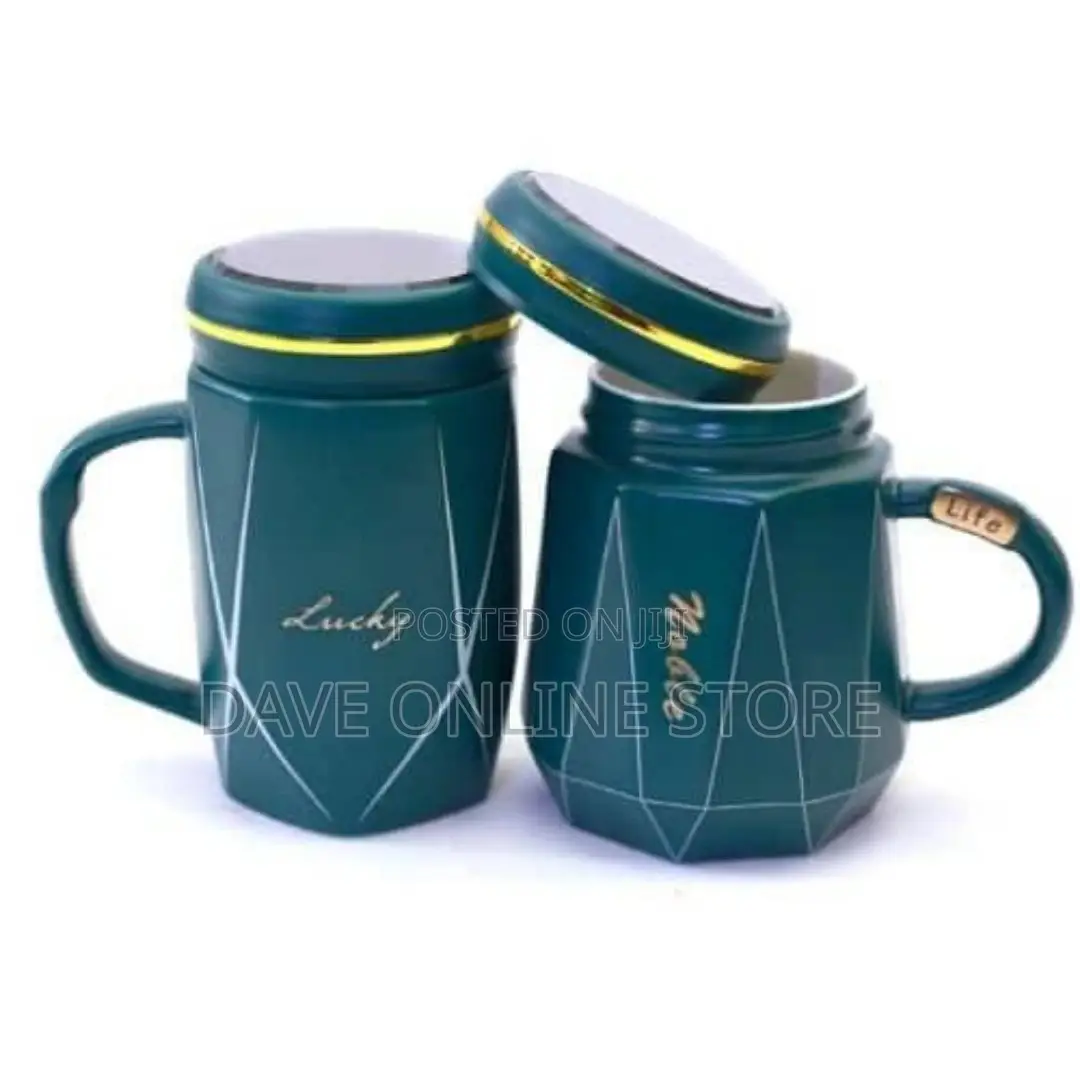 2 Piece Hexagonal Coffee Mug Retro Style Ceramic Cups