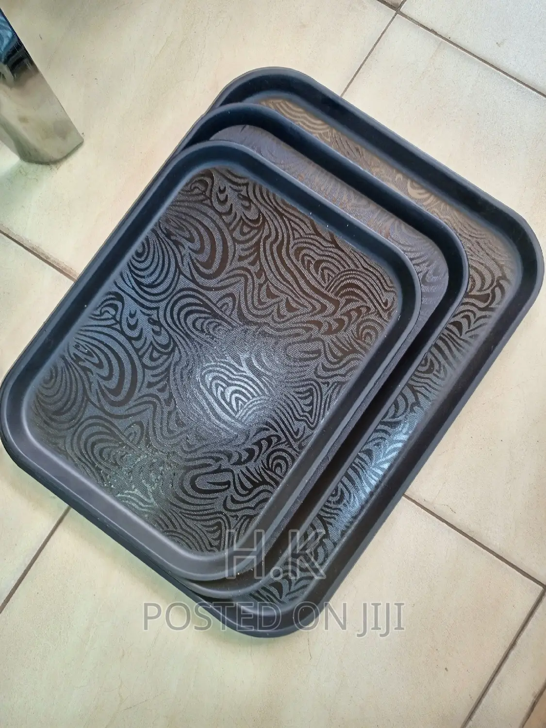 Black Tray Set of 3pcs