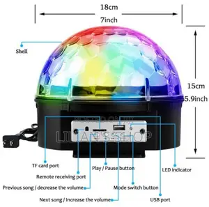 Mp3 + Bluetooth Crystal Magic Ball Led Light