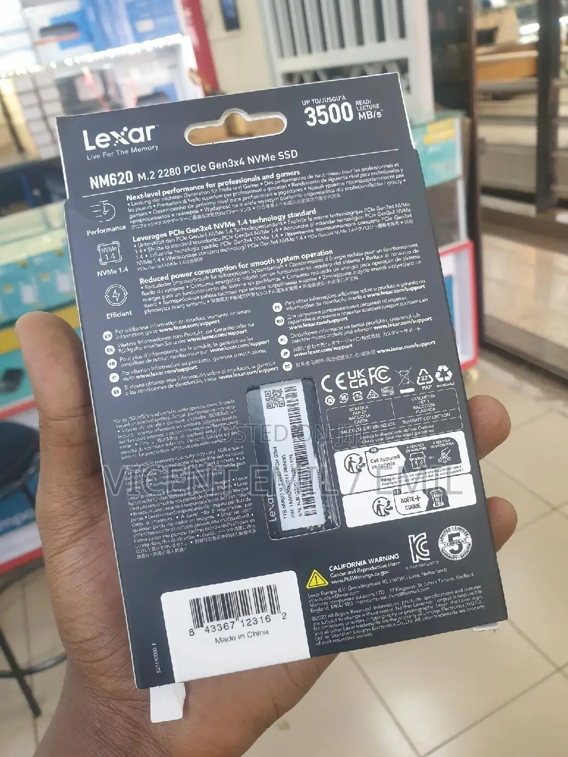 Lexar Nm620 M.2 2280 Nvme SSD 1tb