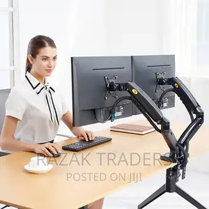 Desk Mount Stand Dual Monitor Holder Ful Motion Adjustable