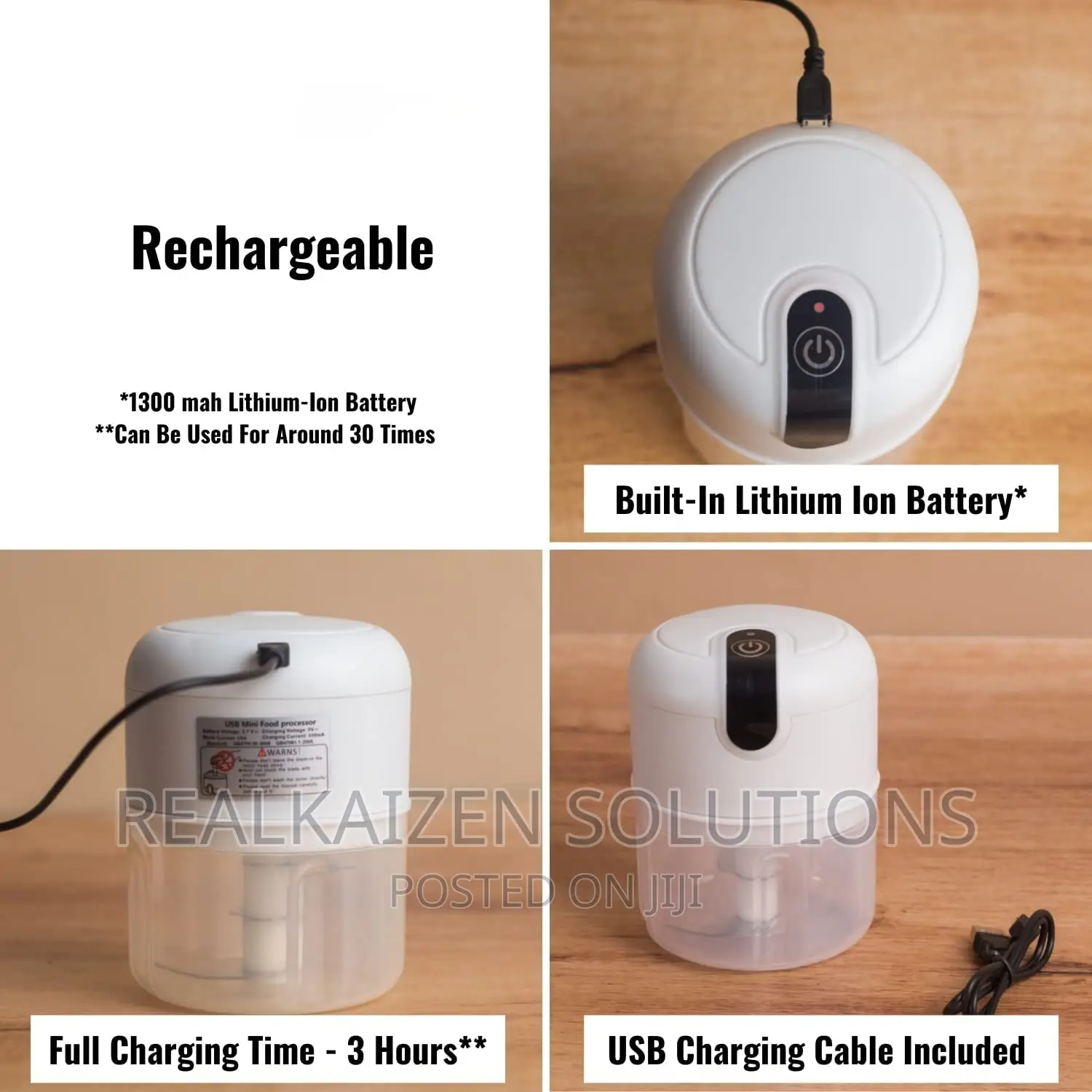 Rechargeable Mini Stainless Steel Electric Chopper Processor