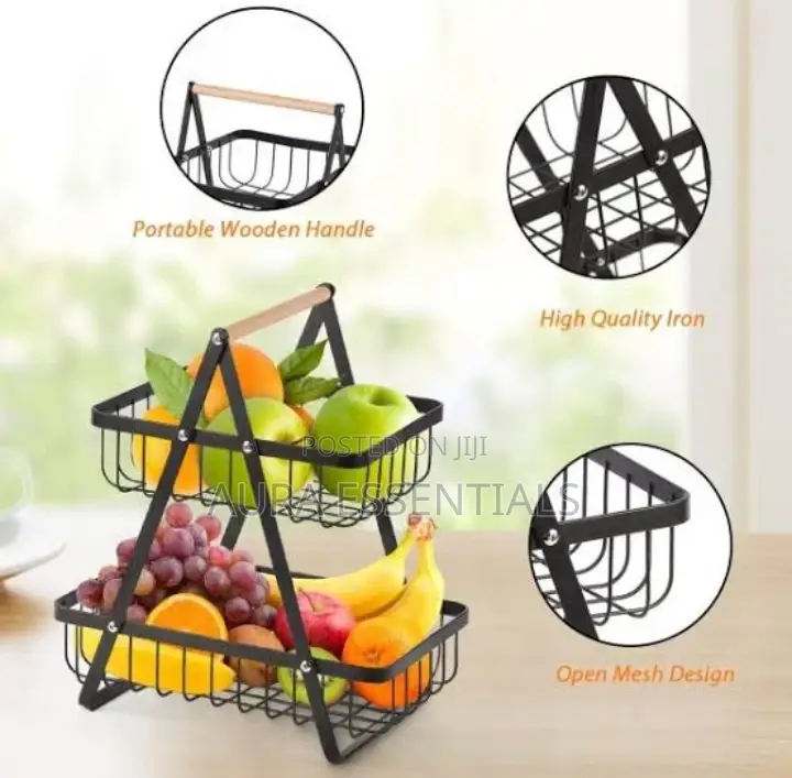 Generic 2- Tier Countertop Fruit Basket Fruit Bread Bowl