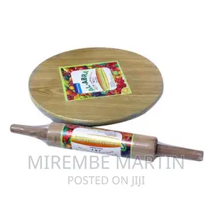 Chapatti Rolling Board Plus Rolling Pin – Brown